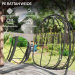 Atsparus oro sąlygoms kabantis kiaušinio formos lauko krėslas su patogia pagalvėle – Paveikslėlis 7