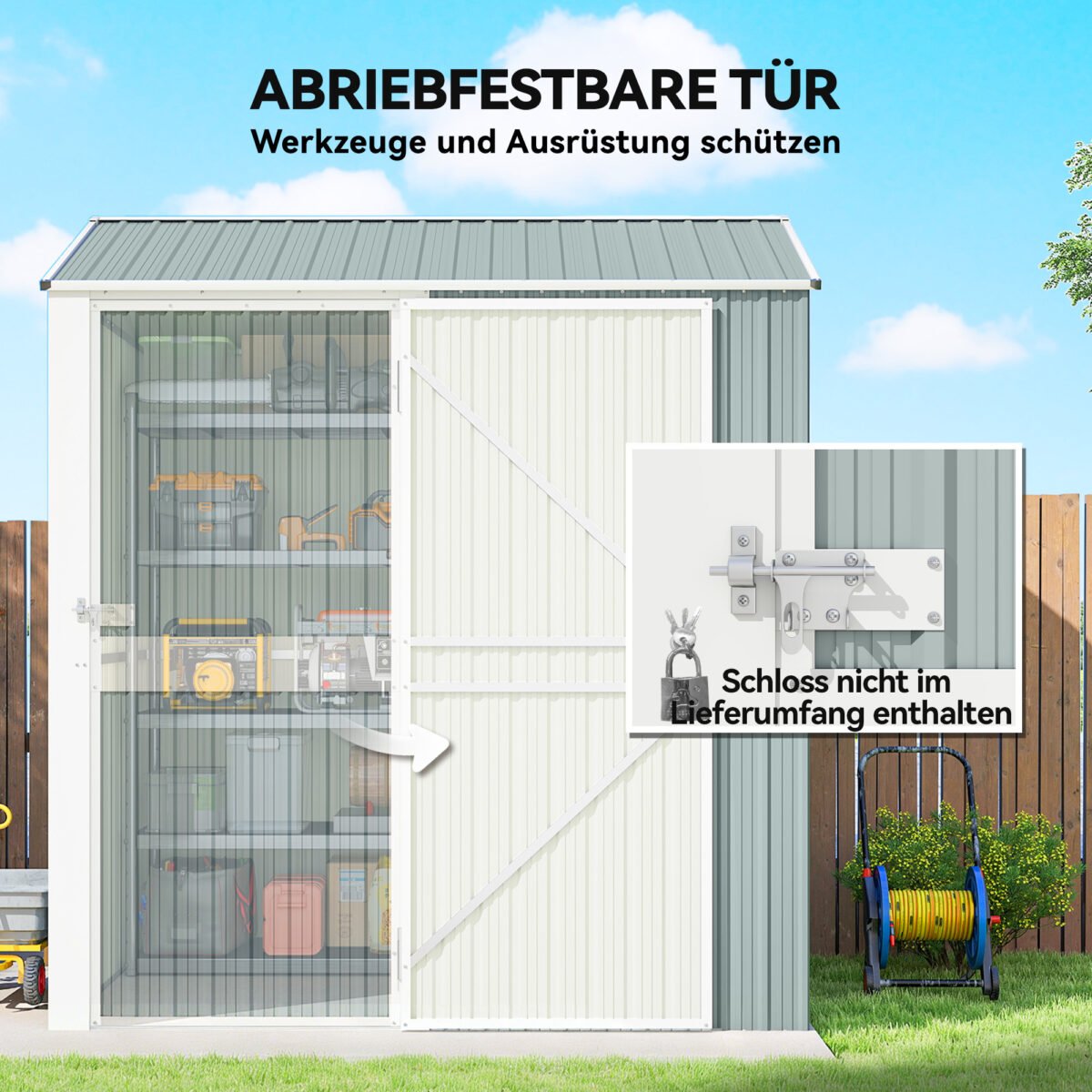 Aukštas rakinamas metalinis sandėliukas 3,5 m² – Paveikslėlis 6