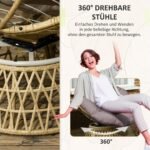 Bistro komplektas su 360° pasukamomis kėdėmis atsparus oro sąlygoms