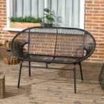 Boho stiliaus dvivietė ratano sodo sofa – Paveikslėlis 2
