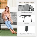 Boho stiliaus dvivietė ratano sodo sofa – Paveikslėlis 6