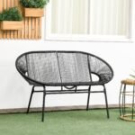 Boho stiliaus dvivietė ratano sodo sofa – Paveikslėlis 7