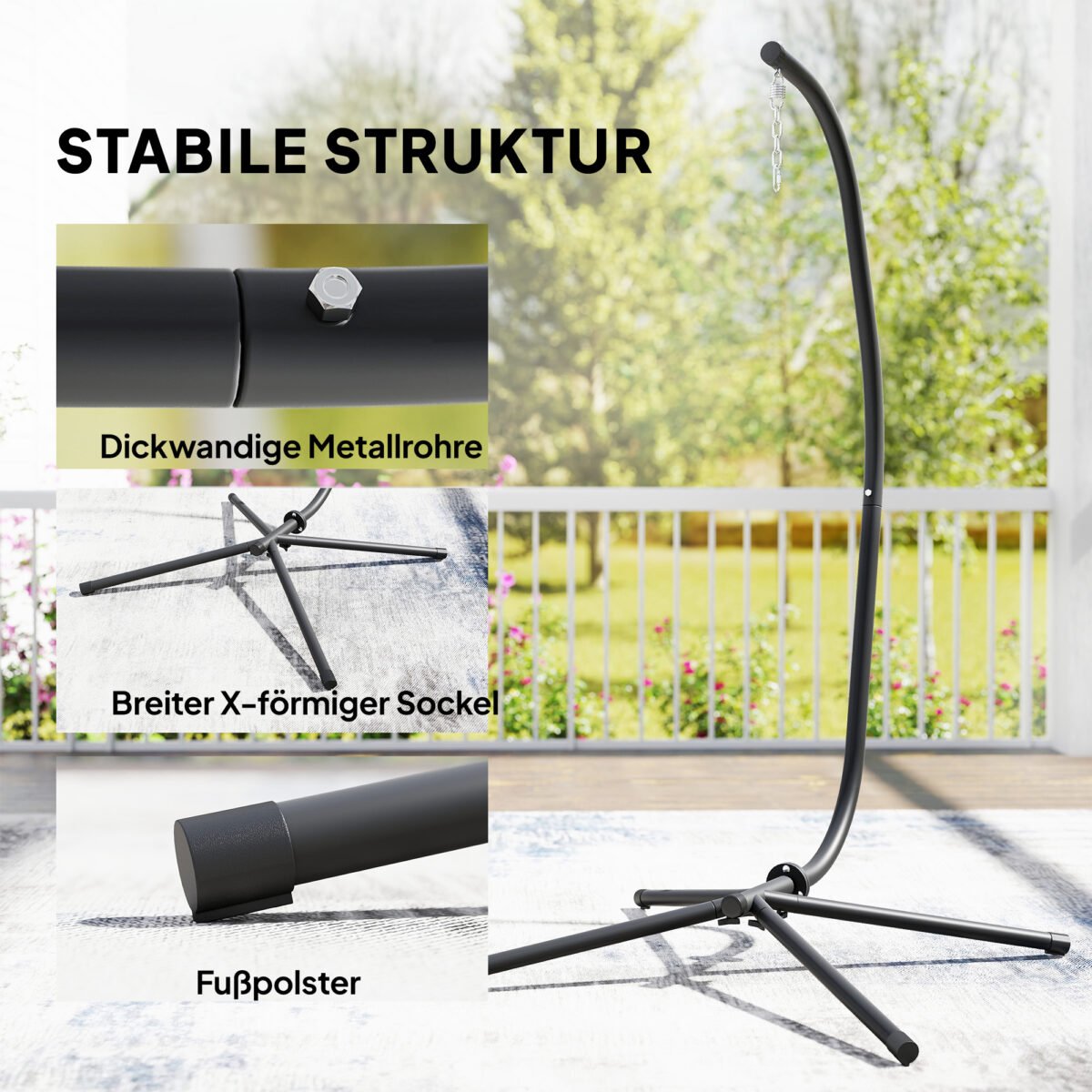 C formos reguliuojamo aukščio pakabinamo krėslo stovas – Paveikslėlis 4