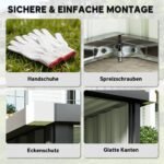 Cinkuoto plieno robotinės vejapjovės garažas su šlaitiniu stogu