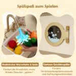 Daugiafunkcinė kampinė vaikiška virtuvėlė su virykle ir vandens čiaupu (Žalia) – Paveikslėlis 5