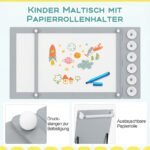 Daugiafunkcis 2-in-1 vaikiškas piešimo staliukas ir molbertas su 2 kėdutėmis (Pilka) – Paveikslėlis 5