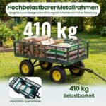 Daugiafunkcis metalinis sodo karutis-savivartis 408 kg keliamosios galios (Žalia)