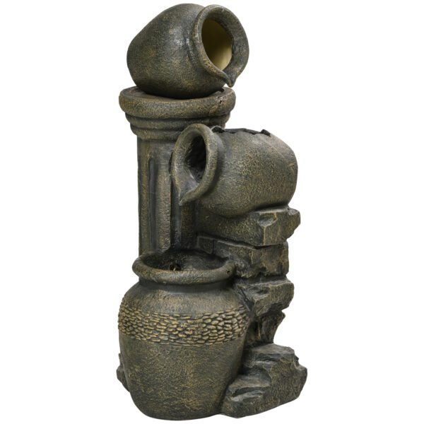 Daugiapakopis sodo fontanas su reguliuojamu vandens srautu