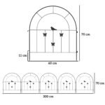 Dekoratyvinė plieninė sodo tvora su 5 įsmeigiamais segmentais 300x70 cm – Paveikslėlis 3
