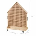 Didelė medinė namelio formos dvipusė STEAM lenta su ratukais – Paveikslėlis 6