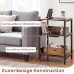 Dviejų dalių šoniniai staliukai su integruota įkrovimo stotele (Kaimiška ruda)