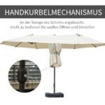 Dvigubas ovalus skėtis nuo saulės su rankena ir stovu – Paveikslėlis 5