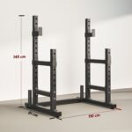 Dvigubas reguliuojamo aukščio pritūpimų stovas su svarmenų diskų laikikliais iki 300 kg – Paveikslėlis 3