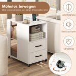 Dvipusis universalus staliukų komplektas su ratukais ir įkrovimo stotele (Balta) – Paveikslėlis 5