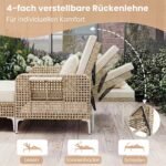 Dvivietė lauko sofa-lova su daiktadėže ir reguliuojamu atlošu (Smėlio)