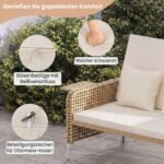 Dvivietė lauko sofa-lova su daiktadėže ir reguliuojamu atlošu (Smėlio)