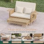 Dvivietė lauko sofa-lova su daiktadėže ir reguliuojamu atlošu (Smėlio) – Paveikslėlis 6