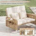Dvivietė lauko sofa-lova su daiktadėže ir reguliuojamu atlošu (Smėlio) – Paveikslėlis 7