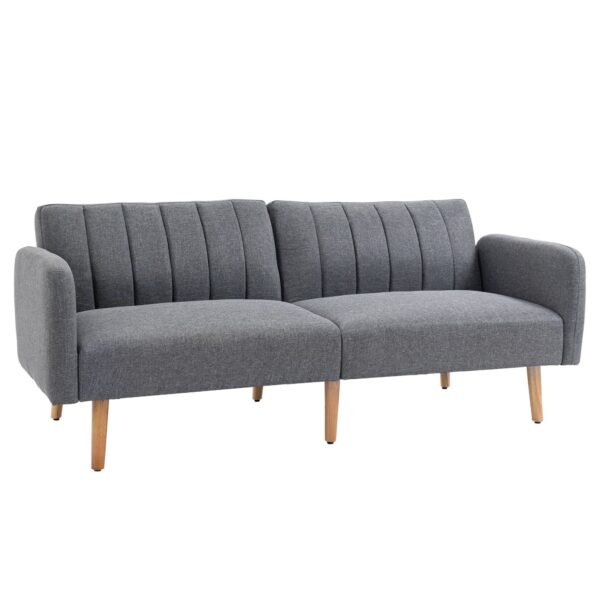 Sofa-lova dvivietė su reguliuojamais atlošais ir lino imitacijos apmušalais