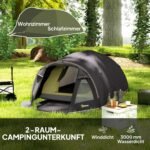 Dvivietė tunelinė palapinė su atskira svetainės zona ir UV 50+ apsauga – Paveikslėlis 4