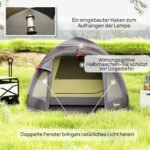 Dvivietė tunelinė palapinė su atskira svetainės zona ir UV 50+ apsauga – Paveikslėlis 7