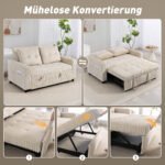 Dvivietė išskleidžiama sofa-lova su kordo apmušalu ir šoninėmis kišenėmis – Paveikslėlis 4