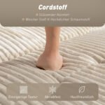 Dvivietė išskleidžiama sofa-lova su kordo apmušalu ir šoninėmis kišenėmis – Paveikslėlis 6