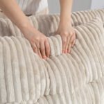 Dvivietė išskleidžiama sofa-lova su kordo apmušalu ir šoninėmis kišenėmis – Paveikslėlis 9