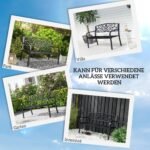 Dvivietis metalinis sodo suoliukas su gėlių raštu – Paveikslėlis 6