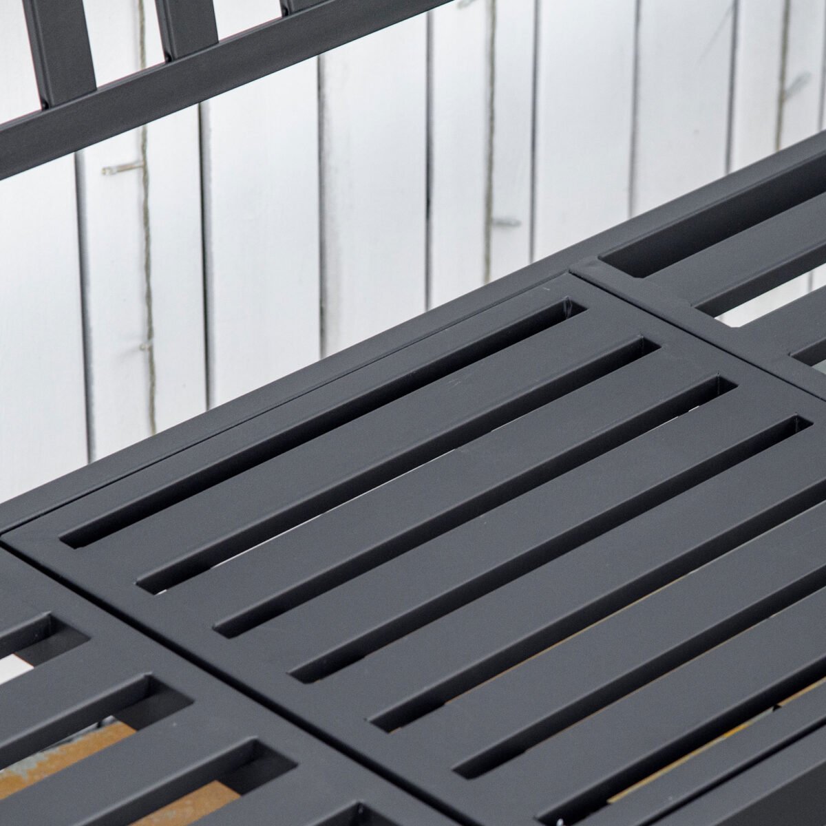 Dvivietis metalinis sodo suoliukas su ištraukiamu staliuku – Paveikslėlis 8