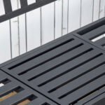 Dvivietis metalinis sodo suoliukas su ištraukiamu staliuku – Paveikslėlis 8