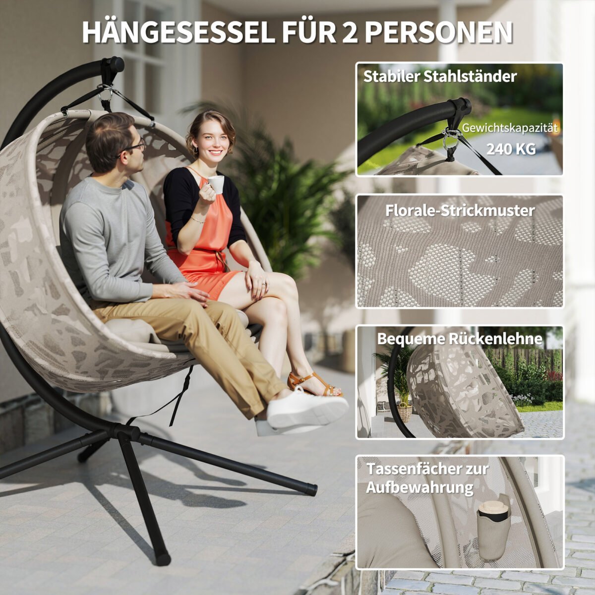 Dviem asmenims sulankstomas pakabinamas krėslas – Paveikslėlis 4