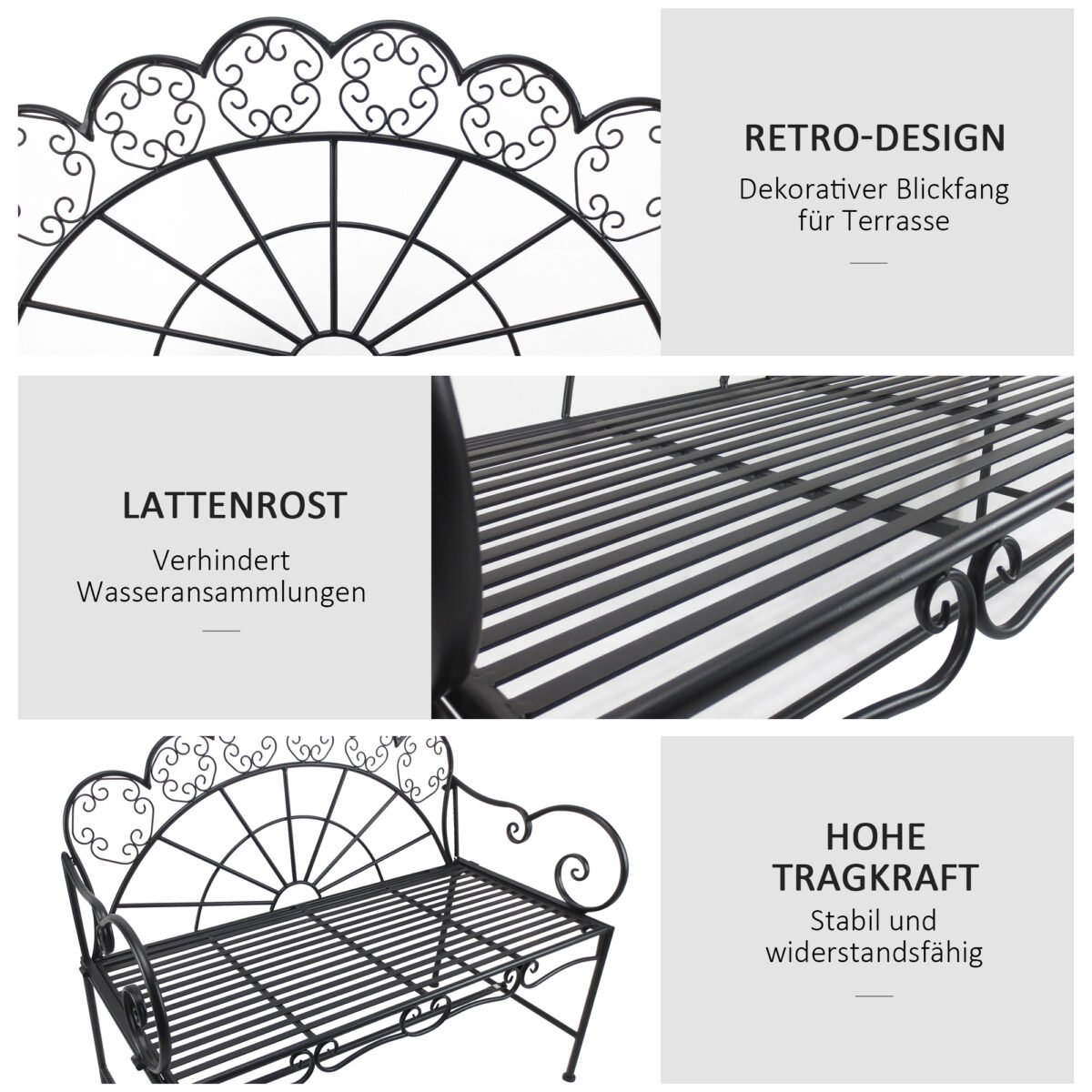 Dvivietis sodo suoliukas atsparus rūdims – Paveikslėlis 5