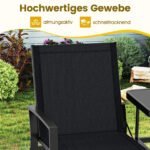 Dvivietis sodo suoliukas su integruotu staliuku (Juoda) – Paveikslėlis 3