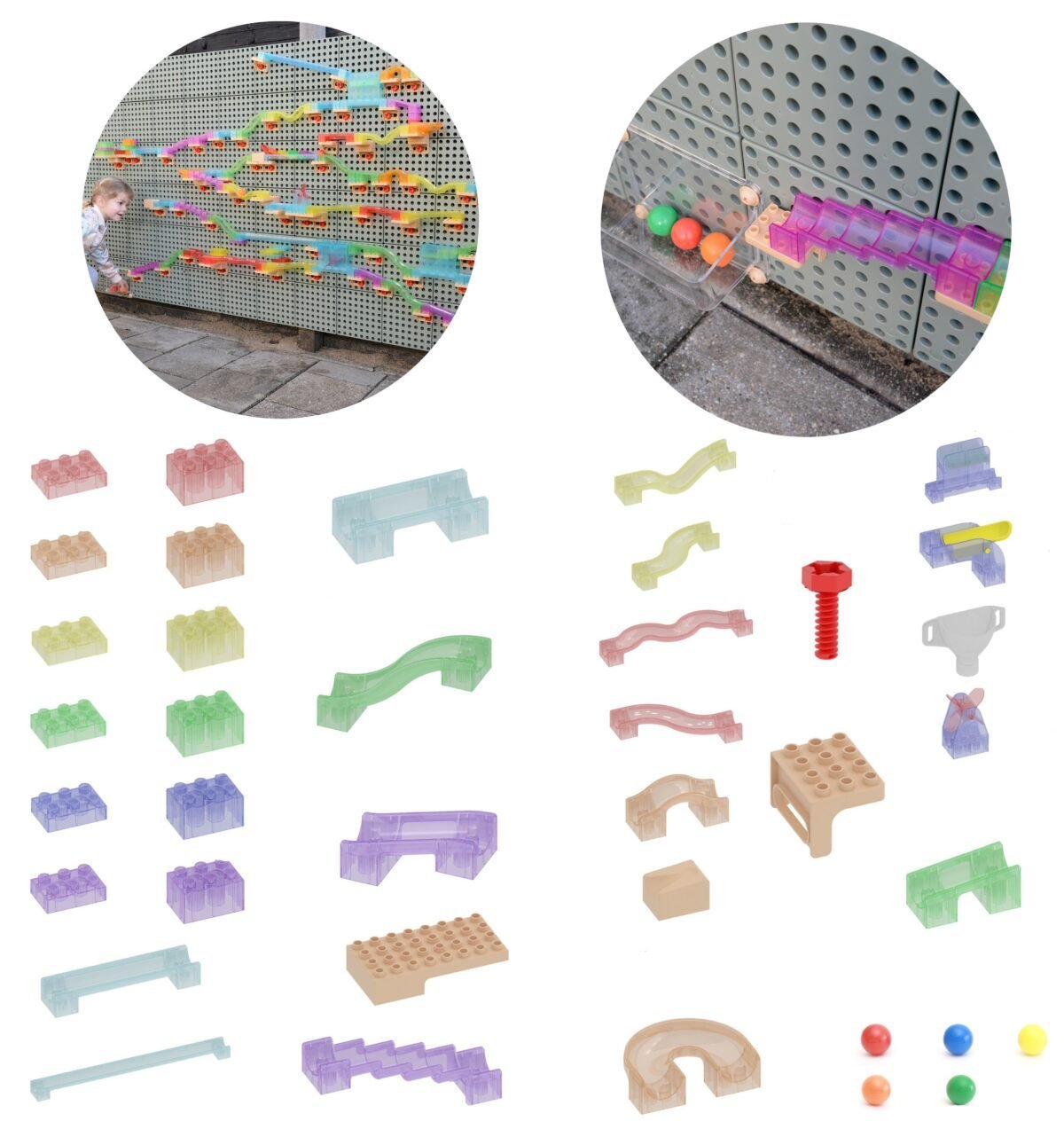 Edukacinis konstravimo rinkinys kamuoliukų trasai su STEAM lenta, 209 dalys – Paveikslėlis 17