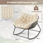 Erdvus lauko krėslas - sūpuoklė su minkšta pagalve (Smėlio) – Paveikslėlis 2