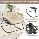 Erdvus lauko krėslas - sūpuoklė su minkšta pagalve (Smėlio) – Paveikslėlis 4