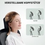 Ergonominė biuro kėdė su atlenkiamais porankiais ir reguliuojama juosmens atrama