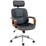 Ergonominė biuro kėdė su aukštu atlošu ir nuimama galvos atrama