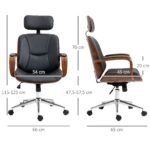 Ergonominė biuro kėdė su aukštu atlošu ir nuimama galvos atrama – Paveikslėlis 3