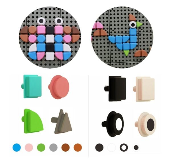 Geometrinių kaištelių rinkinys STEM lentoms