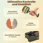 Greitai reguliuojamų hantelių rinkinys su padėklu 1-5 kg