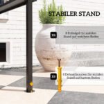 Grilio pavėsinė su dvigubu metaliniu stogu ir šoninėmis lentynomis – Paveikslėlis 6