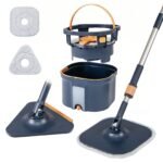 Grindų plovimo sistema su vandens atskyrimu ir 6 atsarginėmis šluostėmis (Mėlyna)