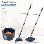 Grindų plovimo sistema su vandens atskyrimu ir 6 atsarginėmis šluostėmis (Mėlyna) – Paveikslėlis 3