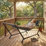 Ištempiamas hamakas su stovu, šonine kišene ir galvos pagalvėle – Paveikslėlis 9