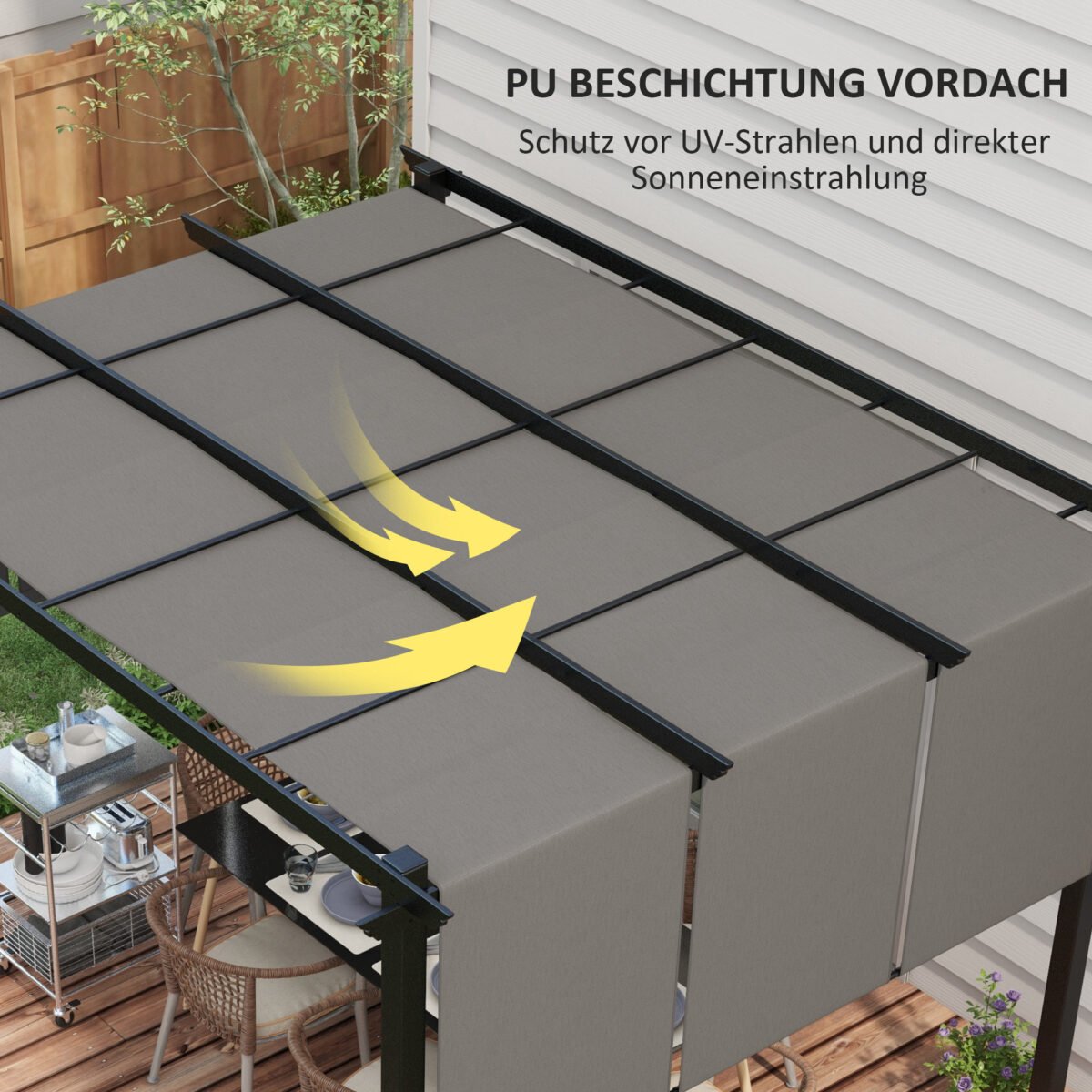 Ištraukiama pergola su reguliuojamu stogu, atspari oro sąlygoms, 3 x 3,5 m – Paveikslėlis 5