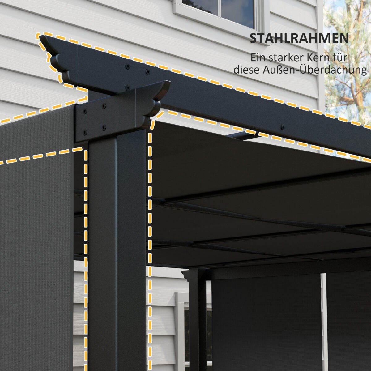 Ištraukiama pergola su reguliuojamu stogu, atspari oro sąlygoms, 3 x 3,5 m – Paveikslėlis 6