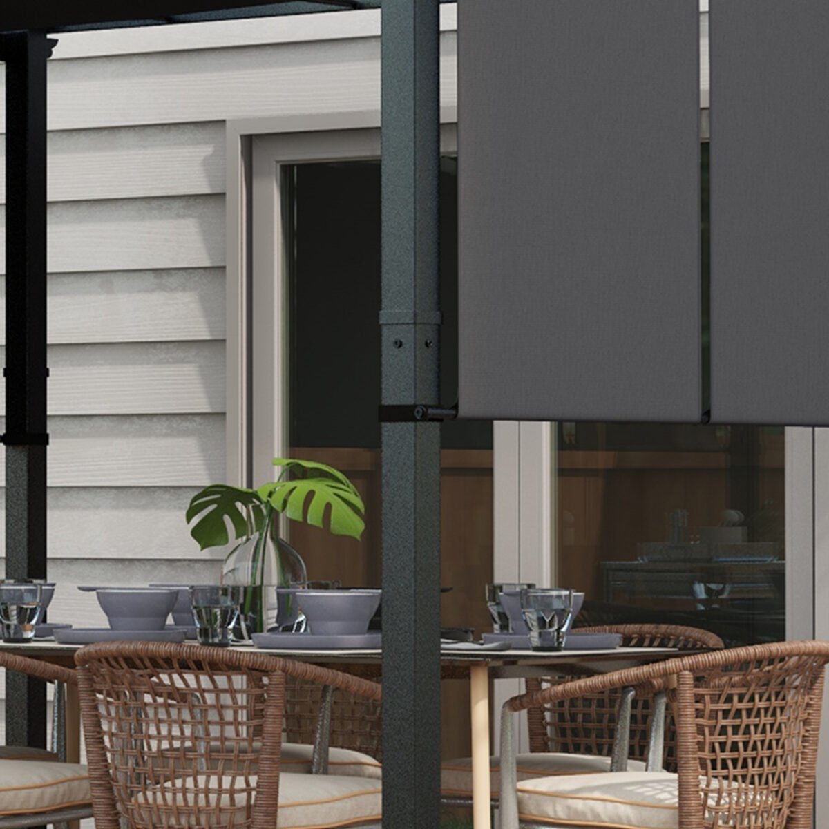 Ištraukiama pergola su reguliuojamu stogu, atspari oro sąlygoms, 3 x 3,5 m – Paveikslėlis 9