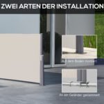 Ištraukiama šoninė markizė privatumui ir apsaugai 300 x 100 cm – Paveikslėlis 6